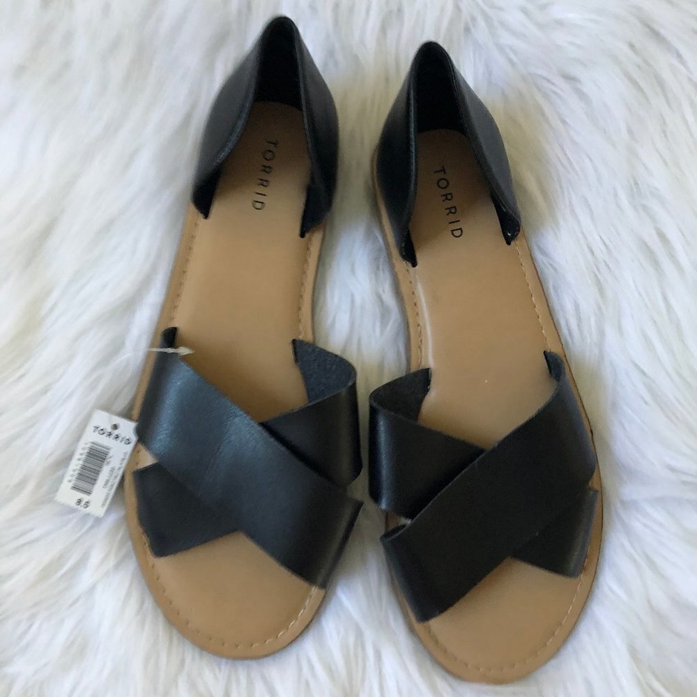Torrid Criss Cross Peep Toe D’Orsay Flats 8.5W